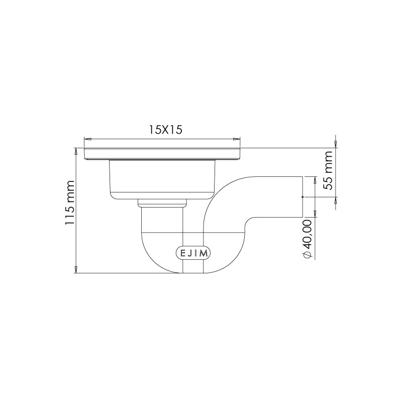 SIPHON SIPHOIDE PVC INOX 15X15 